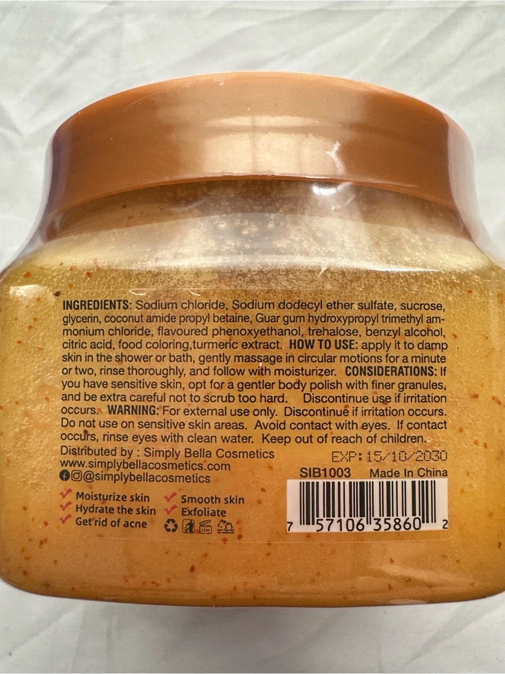 Simply Bella Shea Sugar Scrub - Turmeric/Honey